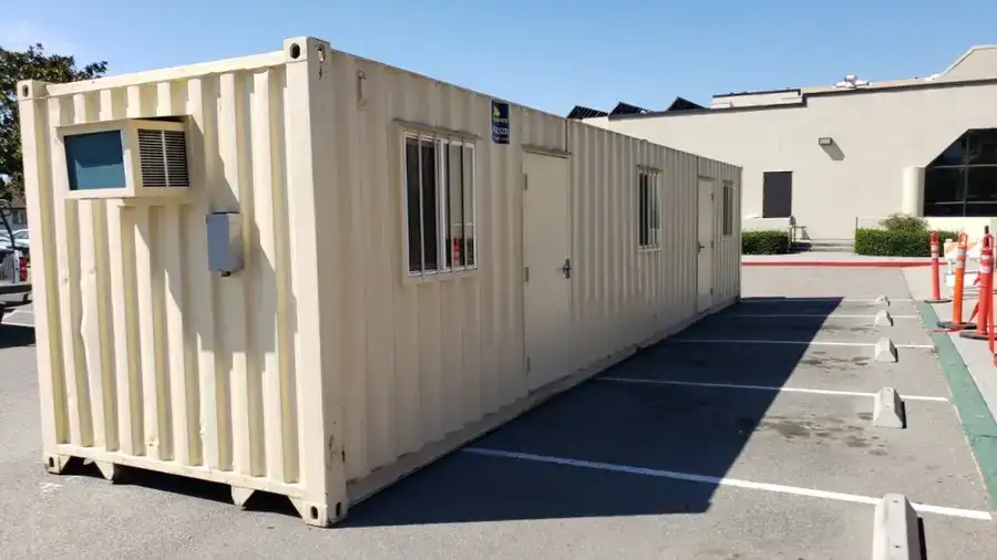 Container home in mountain setting